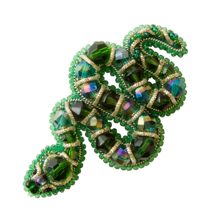 Crystal Art Snake brooch kit with shimmering beads.