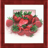 Strawberry Paradise Cross-Stitch Kit with Beads, Aida.