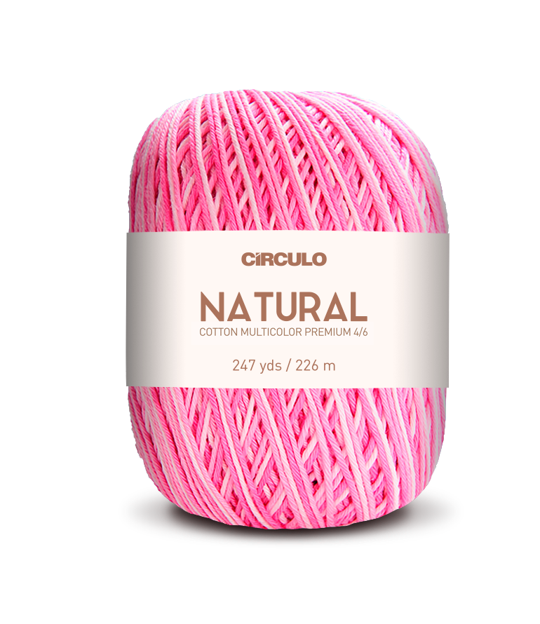Circulo Barroco Multicolor Premium 4/6 Yarn 100% mercerized Brazilian virgin cotton for Crochet and Knitting, 226m/200g