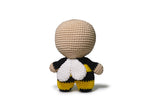 Close-up of finished Bee amigurumi.