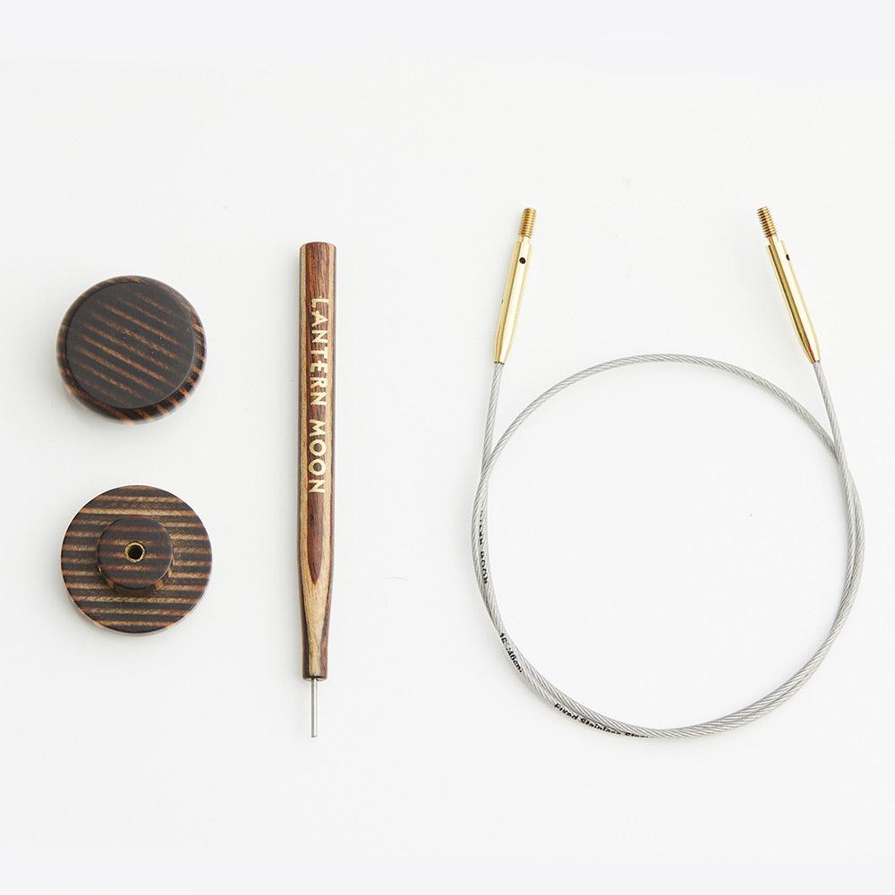 Versatile KnitPro Lantern Moon Cords, fixed and swivel