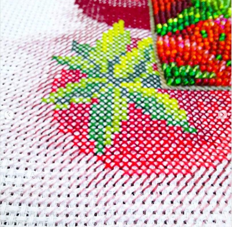 Fruits cross-stitch and beadwork kit by Charivna Mit.